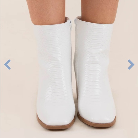 White Ankle Zip Booties - Picture 8 of 12